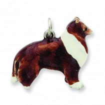 Large Collie Dog Charm in Sterling Silver