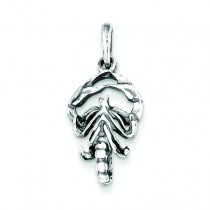 Antiqued Scorpio Pendant in Sterling Silver