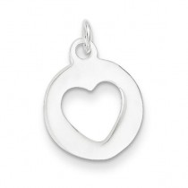 Circle Heart Charm in Sterling Silver
