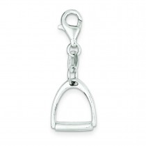 Small Horse Stirrup Charm in Sterling Silver