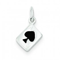 Ace Of Spades Card Charm in Sterling Silver