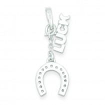 Luck Horseshoe Pendant in Sterling Silver