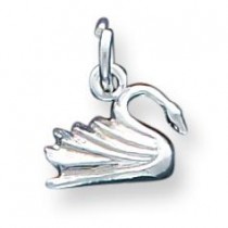 Swan Charm in Sterling Silver
