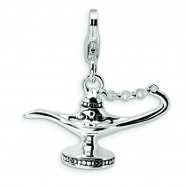 Magic Lamp Lobster Clasp Charm in Sterling Silver