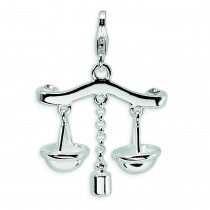 Scales Of Justice Lobster Clasp Charm in Sterling Silver