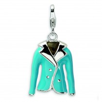 Blue Jacket Lobster Clasp Charm in Sterling Silver