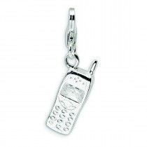 Cell Phone Lobster Clasp Charm in Sterling Silver
