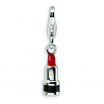 Red Lipstick Lobster Clasp Charm in Sterling Silver