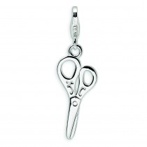 Scissors Lobster Clasp Charm in Sterling Silver