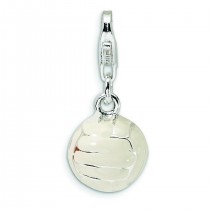 Volleyball Lobster Clasp Charm in Sterling Silver