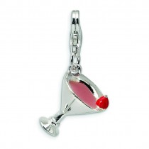 Pink Martini Lobster Clasp Charm in Sterling Silver