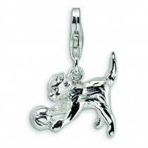 Kitten Ball Lobster Clasp Charm in Sterling Silver