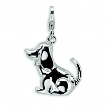 Dog Lobster Clasp Charm in Sterling Silver