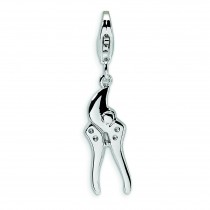 Polishing Pruning Shears Lobster Clasp Charm in Sterling Silver
