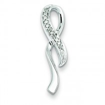 Diamond Looped Ribbon Pendant in Sterling Silver 