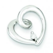 Diamond Heart Pendant in Sterling Silver 