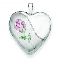 Floral Heart Locket in Sterling Silver