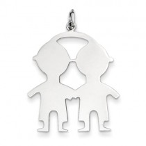 Engraveable Boy Disc Charm in Sterling Silver
