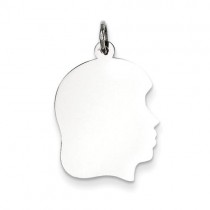 Engraveable Girl Disc Charm in Sterling Silver