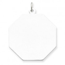 Engraveable Octagon Disc Charm in Sterling Silver
