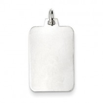 Engraveable Rectangle Disc Charm in Sterling Silver