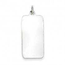 Engraveable Rectangle Disc Charm in Sterling Silver