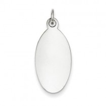 Engraveable Oval Disc Charm in Sterling Silver
