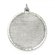 Engraveable Patterned Disc Charm in Sterling Silver