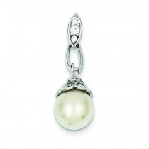 Syn Pearl CZ Pendant in Sterling Silver