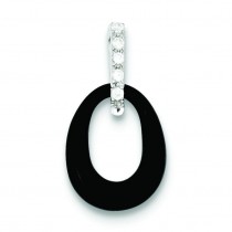 Onyx CZ Pendant in Sterling Silver