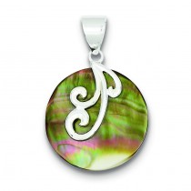 Round Abalone Pendant in Sterling Silver