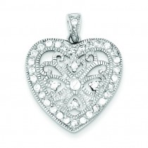 CZ Heart Pendant in Sterling Silver