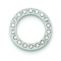 CZ Circle Chain Slide Pendant in Sterling Silver