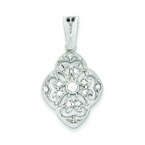 CZ Vintage Style Pendant in Sterling Silver