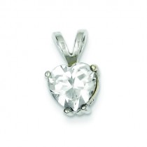 Heart CZ Pendant in Sterling Silver