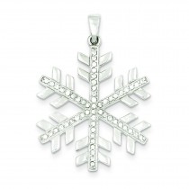 CZ Snowflake Pendant in Sterling Silver