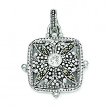 Marcasite CZ Pendant in Sterling Silver