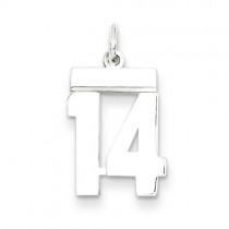 Small Number 14 in Sterling Silver