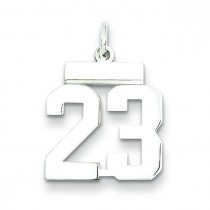 Small Number 23 in Sterling Silver