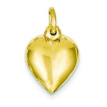 Puffed Heart Pendant in 14k Yellow Gold