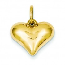 Puffed Heart Pendant in 14k Yellow Gold