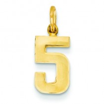 Small Number 5 Charm in 14k Yellow Gold