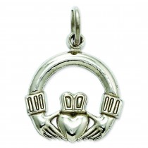 Claddagh Charm in 14k White Gold