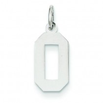 Small Number 0 Charm in 14k White Gold