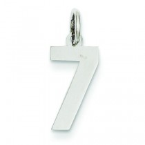 Small Number 7 Charm in 14k White Gold