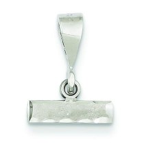 Small Diamond Cut Number Top Charm in 14k White Gold