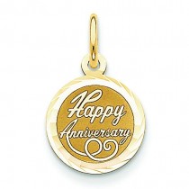 Happy Anniversary Charm in 14k Yellow Gold