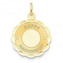 Happy Anniversary Charm in 14k Yellow Gold
