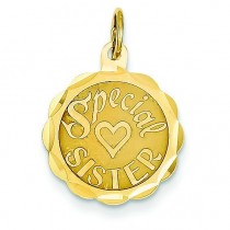 Special Sister Charm in 14k Yellow Gold