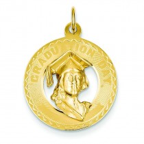 Graduation Day Head Charm in 14k Yellow Gold